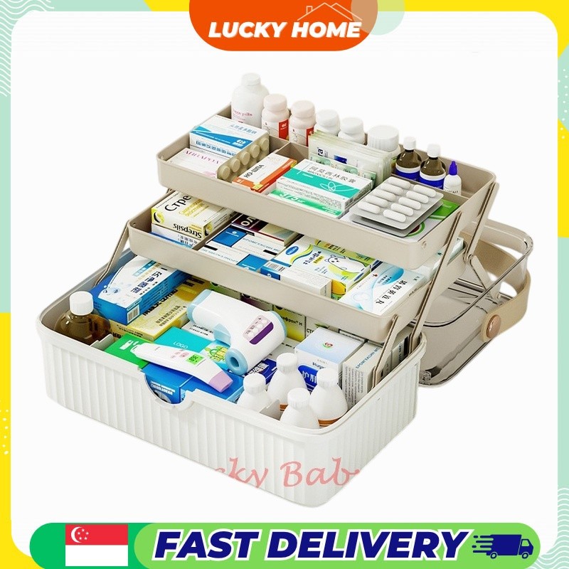Minimalist First Aid Storage Box 3 Tier Multi-purpose Clear Medicine ...