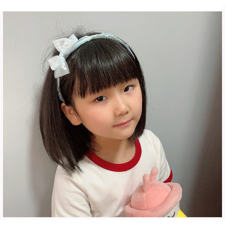 POPmaker shop Bando Anak H1010 - Aksesoris Rambut Anak Cute dengan Motif Pita & Bunga Mutiara Cantik, Bando Fashion Lucu untuk Gaya Sehari-hari COD - Gambar 3