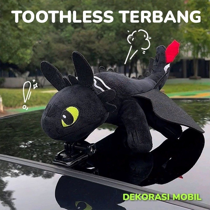 Boneka Toothless Dekorasi Kendaraan Mobil/Motor/Helm Motor Imut Lucu Menggemaskan / Bantal Night Furry Boneka White Toothless Boneka How To Train Dragon - Gambar 3
