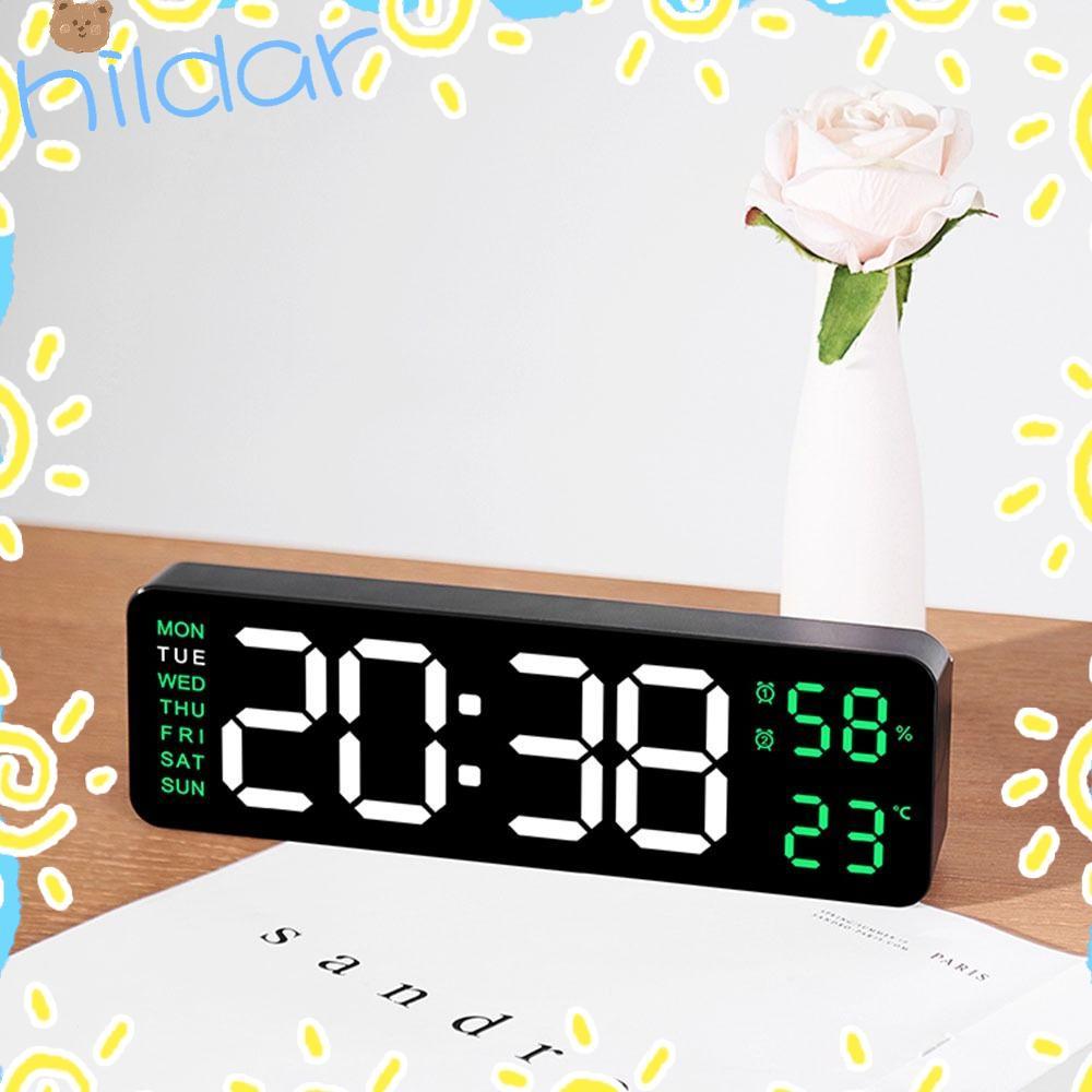 HILDAR Electronic Wall Clock, Wall-mounted Multi-functional Digital LED ...