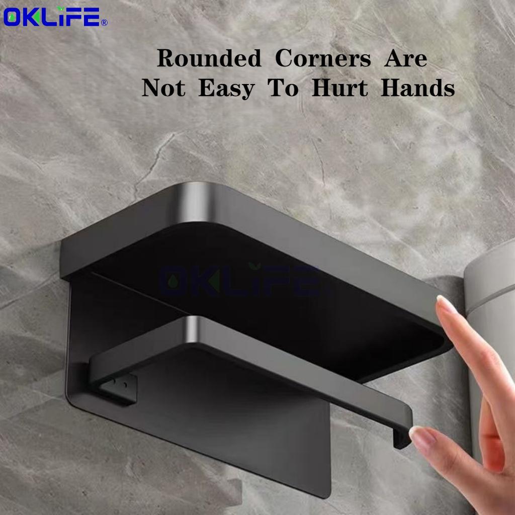 Toilet paper holder with shelf Bathroom tissue holder Waterproof toilet paper holder view 4