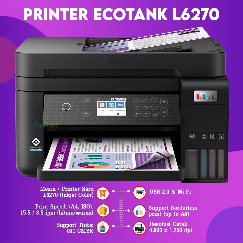 Printer Epson EcoTank L6270 L6370 A4 Wi-Fi Duplex All-in-One Ink Tank ADF L6390 L6290 - Gambar 2