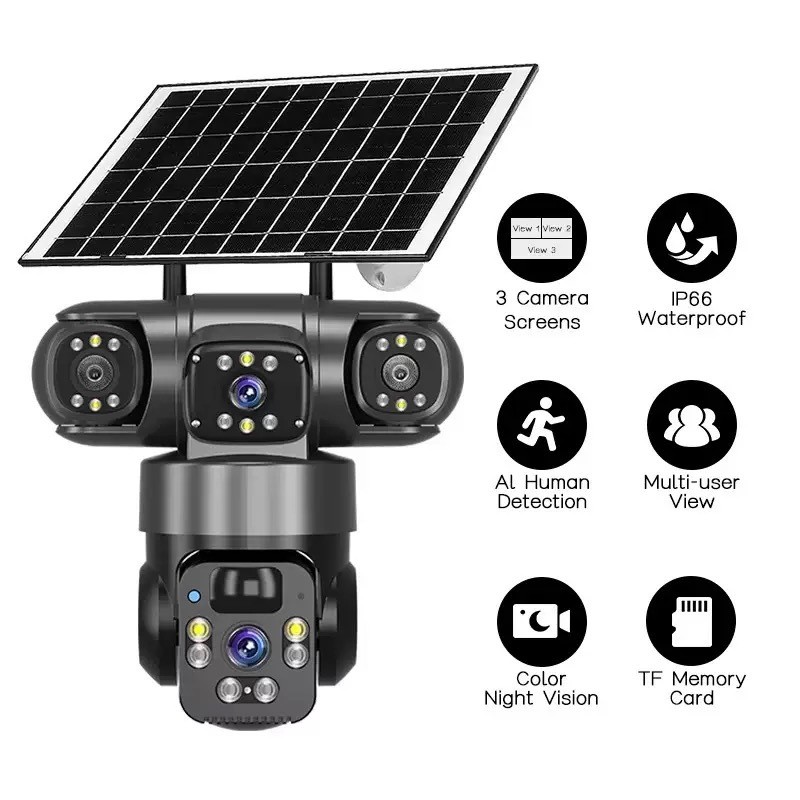 V380 Panoramic 360 Degree Three Picture Three Lens Wireless wifi/4G ...