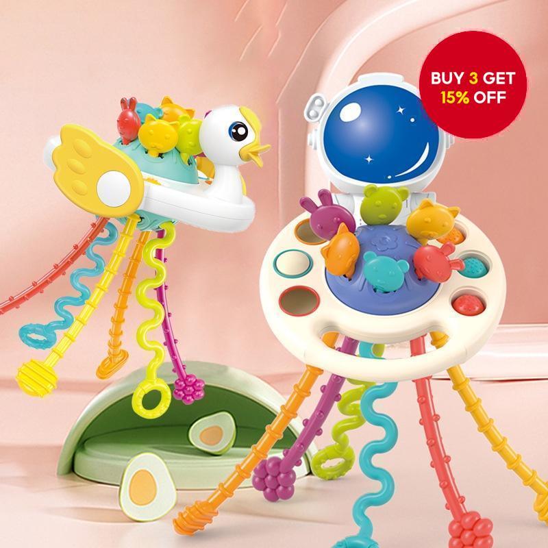 Baby Teething Toy - Montessori Sensory String Silicone Chewable ...