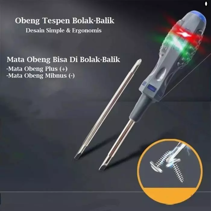 2 IN 1 OBENG TESPEN DUAL LED BOLAK BALIK - / + - Gambar 4