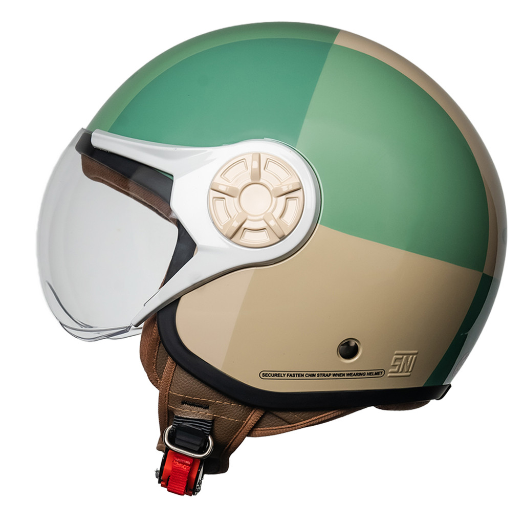 Cargloss YRH Hijab Retro Helm Half Face - Geometric Forest Dust - Gambar 2