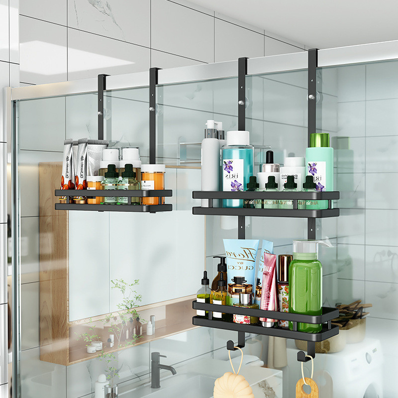 Wall Mounted Storage Rack No Drilling Stainless Steel Basket Bathroom ...