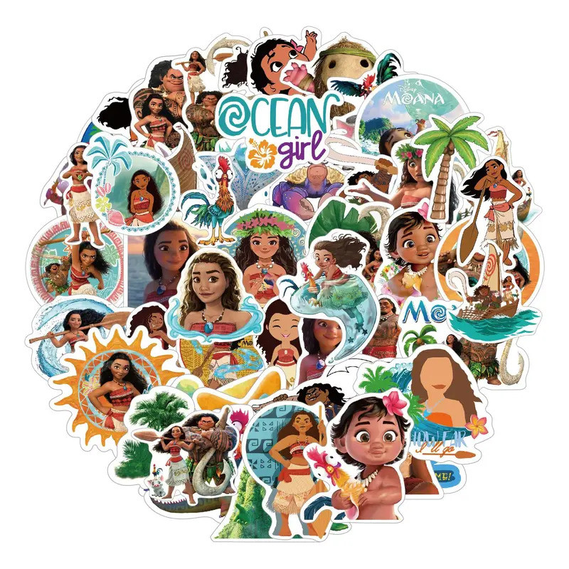 10/30/50PCS Moana Cartoon Stickers Disney Movie Decals Scrapbook Fridge ...