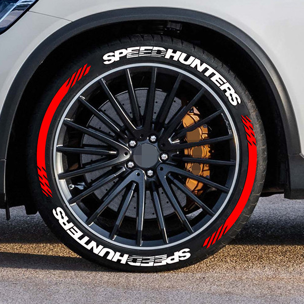 2PCS SPEEDHUNTERS Siamese Tire Letter Stickers 3D Car Wheels PVC ...