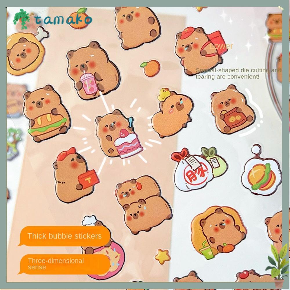 TAMAKO Capybara Bubble Stickers, Lovely DIY Hand Accounting Stickers ...