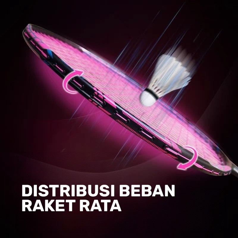 Raket Badminton Carbon Fibre XTRA Shuttlecock 4U Ringan dan Kuat Tarikan 24–26 LBS Bonus Tas dan Handgrip Cocok Pemula hingga Profesional - Gambar 4