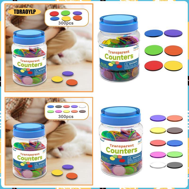 [tdraoylp] 300x Transparent Counters Counting Chips Sorting with Mini ...