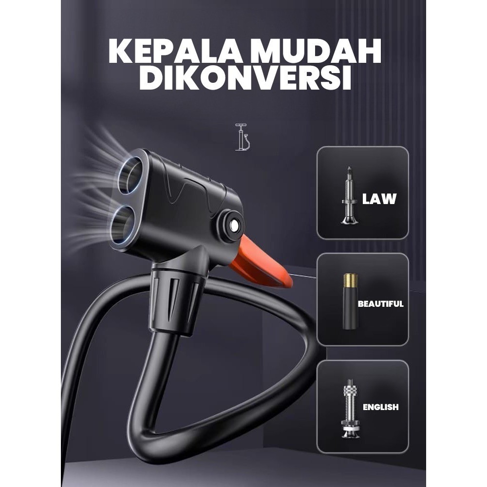 Pompa Angin Injak Portable 160 PSI Tanpa Listrik untuk Ban Sepeda Motor Mobil Foot Pump Darurat Ringkas dengan Pengukur Tekanan - Gambar 2