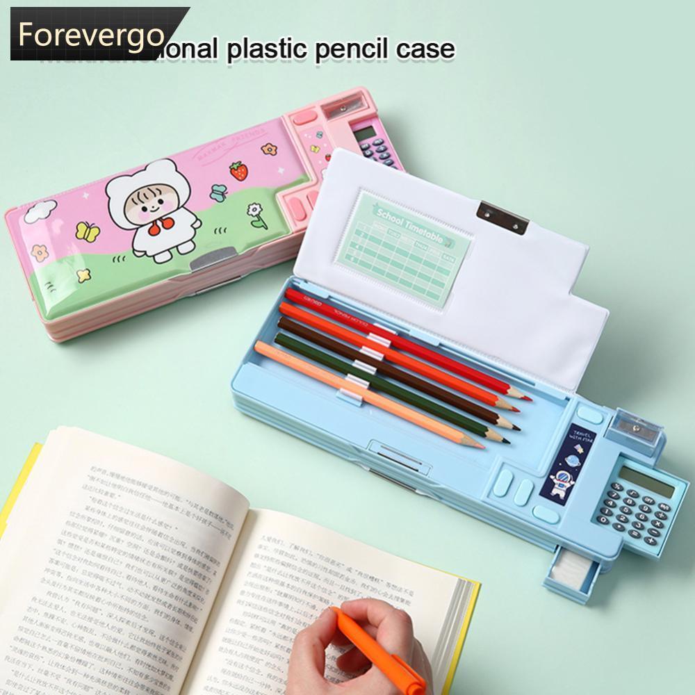 FOREVERGO Multifunctional Cartoon Pencil Box Stationery Storage Box ...