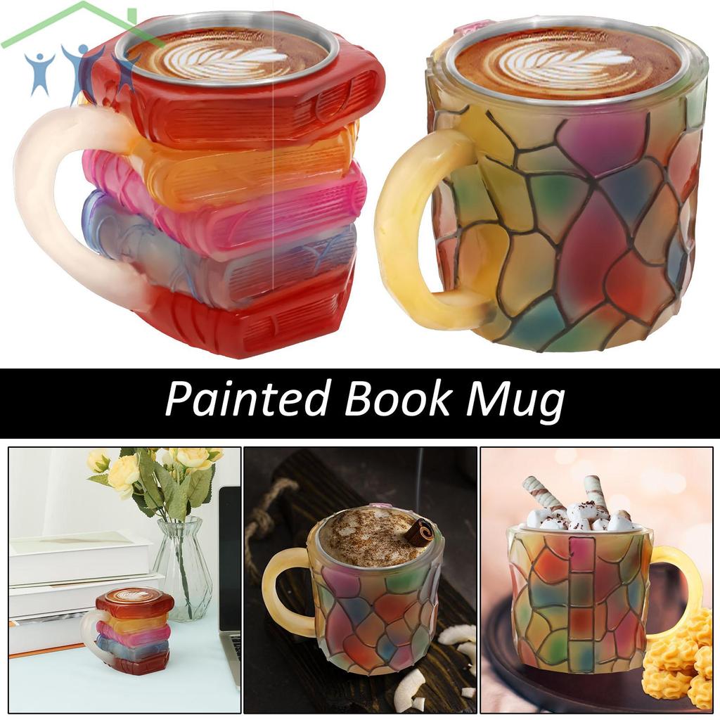 Funny Painted Book Mug Lightweight 3D Book Coffee Cup Practical Novelty ...