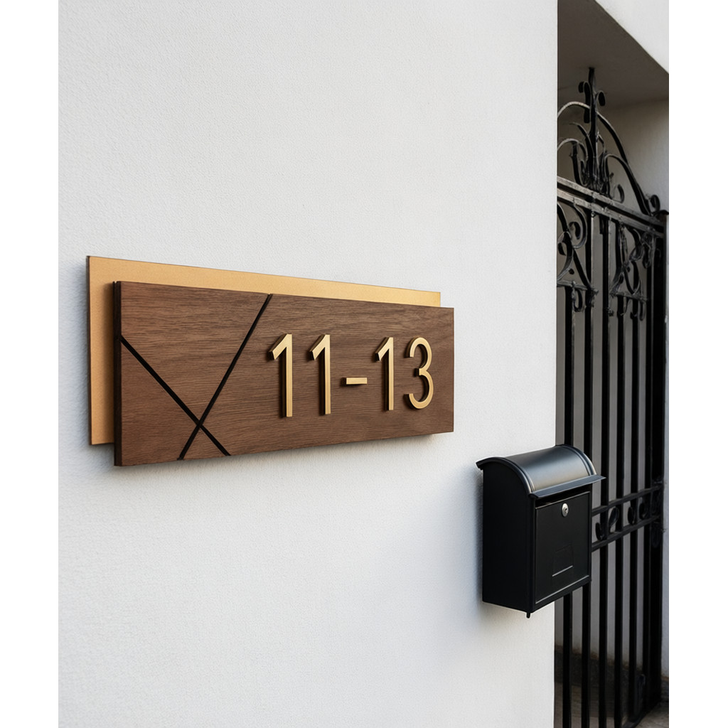 Vintage Brown Unit Number Signage Apartment Residential Entrance ...