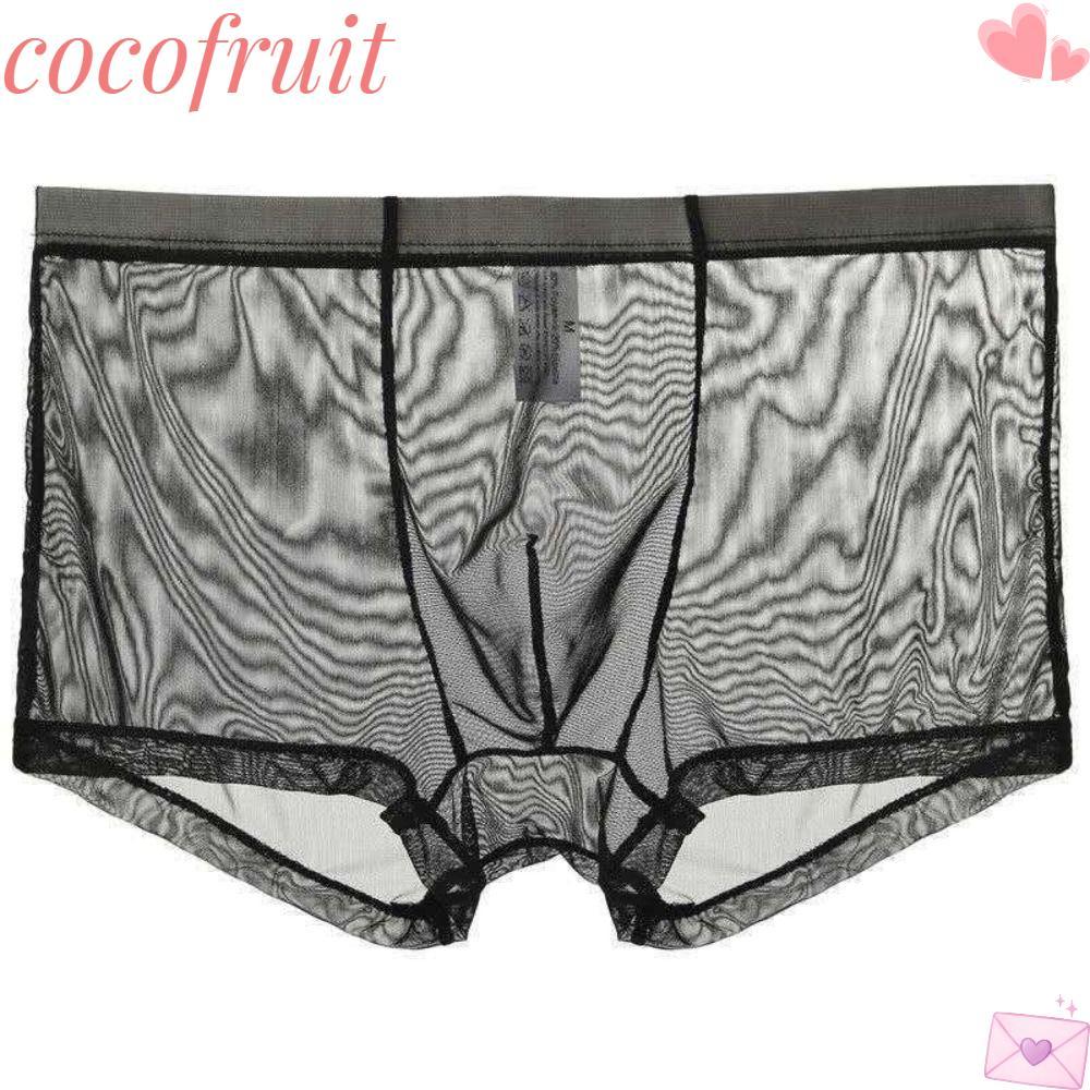 COCOFRUIT Men's Underwear, Low-waist Bulge Ice Silk Transparent Boxers ...