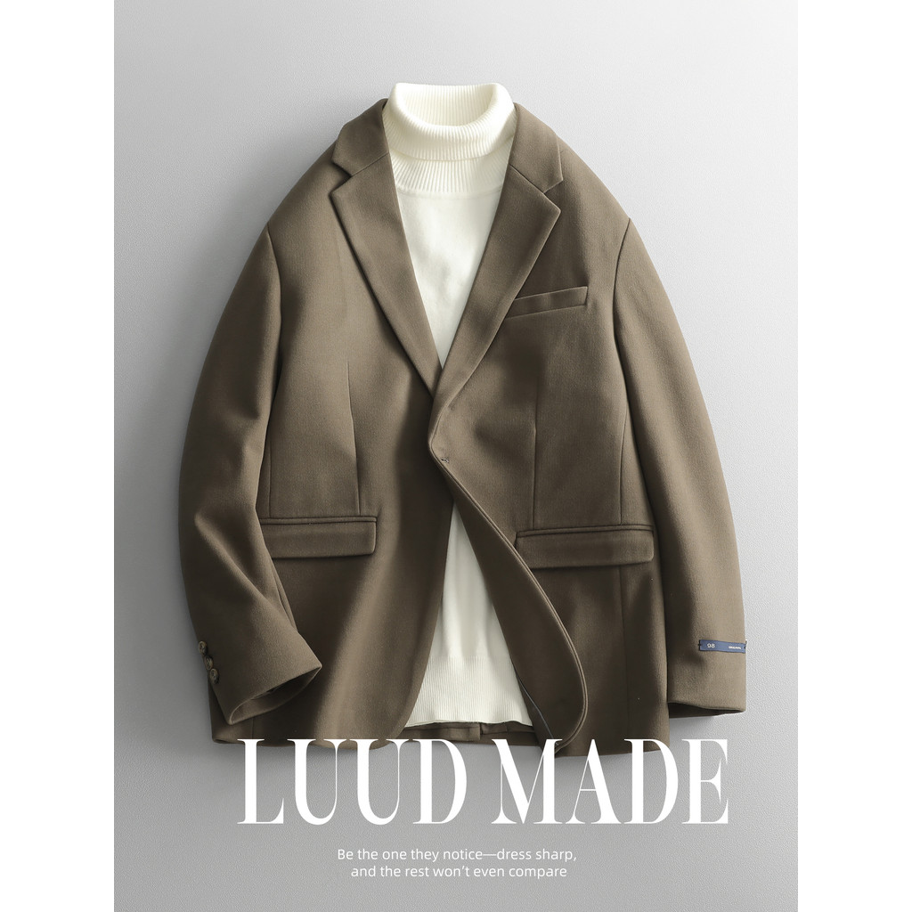 LUUD Skin-Friendly Woolen Casual Suit Men's High-End Classy Ruffian ...