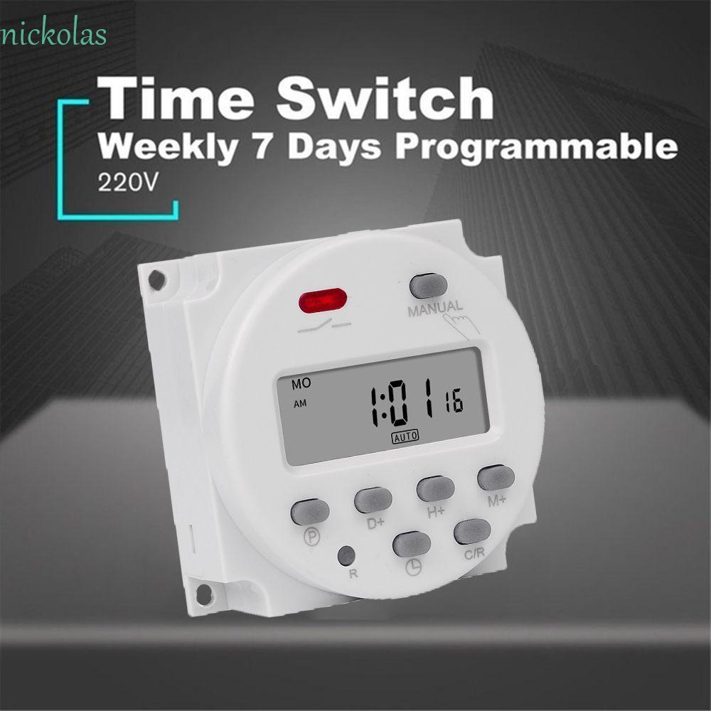 NICKOLAS Programmable Timer Switch Rechargeable Battery Digital Timer ...