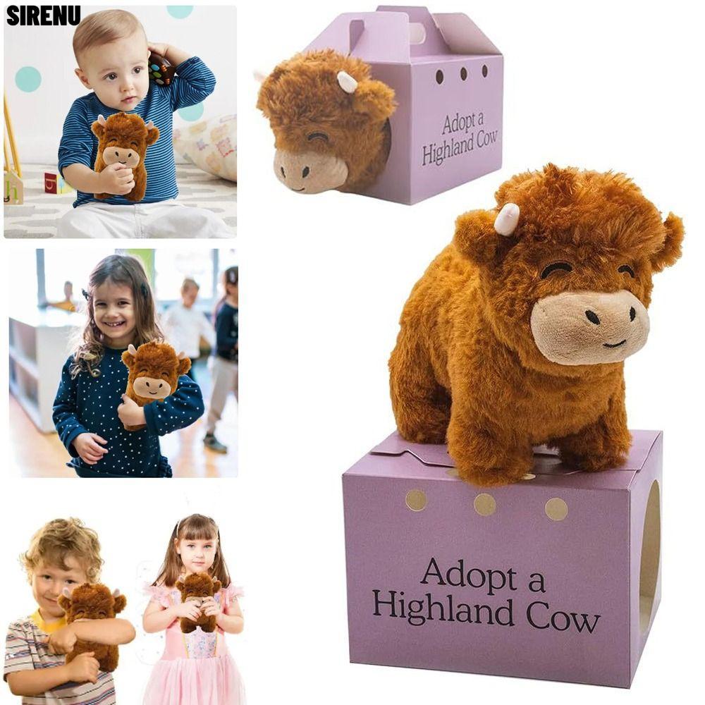 SIRENU Highland Cow Legend Plushie, Realistic Plush Toy Fluffy Highland ...