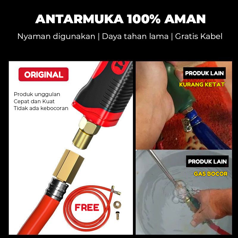 Kepala LPG Pemantik Portable Sakelar Ganda Stainless Steel 1.2 M - Gambar 4
