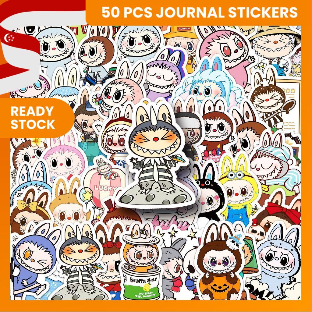 KW] 50pcs Labubu Stickers Pack Cute Cartoon Stickers for Journal ...