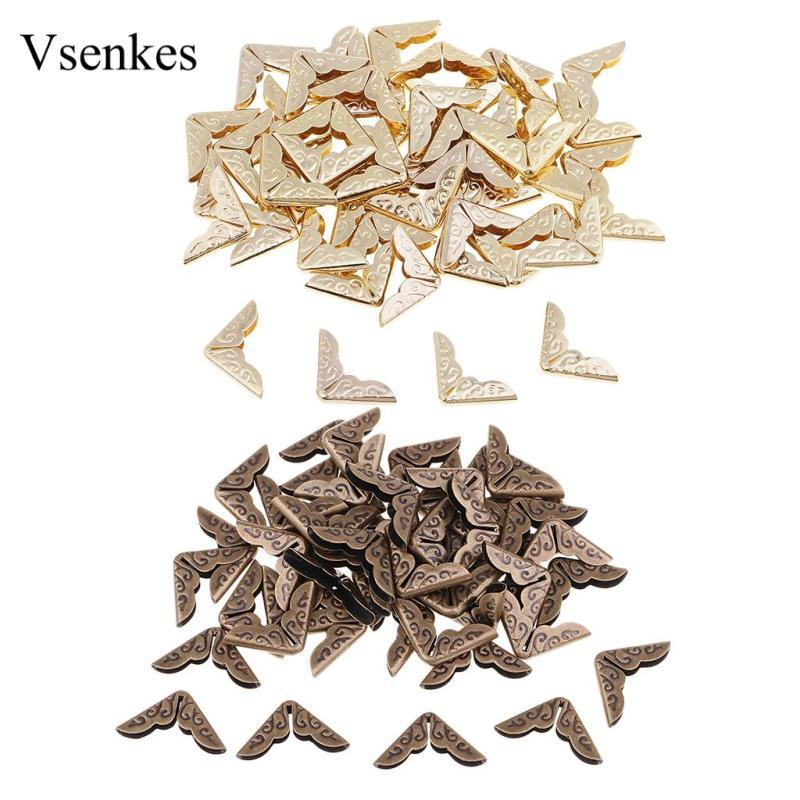 [Vsenkes] 50x Metal Book Corner Folding Photo Albums Menus Scrapbook ...