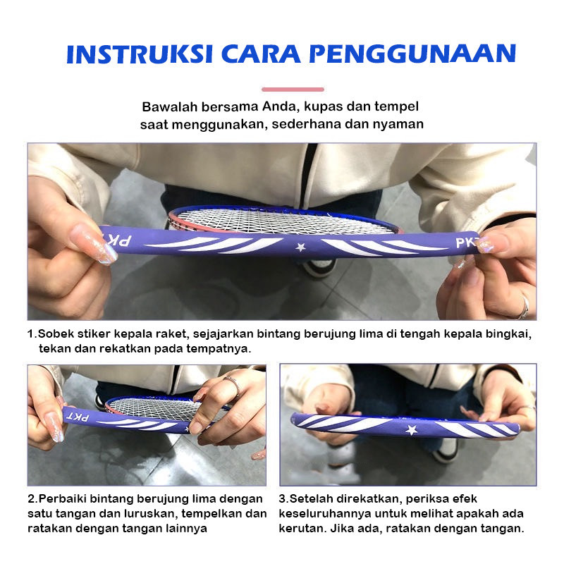 Stiker Pelindung Frame Raket Anti Gores dan Anti Lecet / Protector Frame Racket untuk Bulu Tangkis Tenis Squash Tahan Lama Mudah Dipasang - Gambar 4
