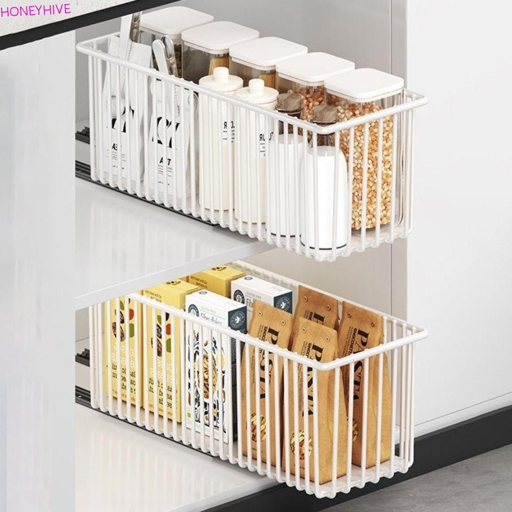 HONEYHIVE Slide-Out Drawer Storage Box, Pull Out Carbon Steel Sliding ...