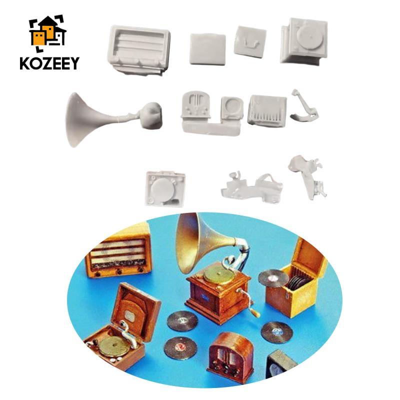 KOZEEY 1:35 Scale Miniature Phonograph Model Set,Scene Decoration Props ...