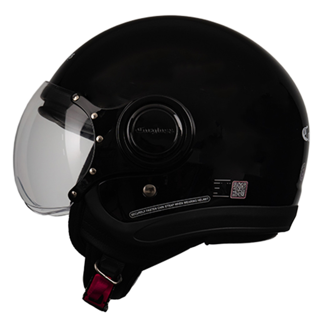 Cargloss M One Retro Helm Half Face - Deep Black - Gambar 3