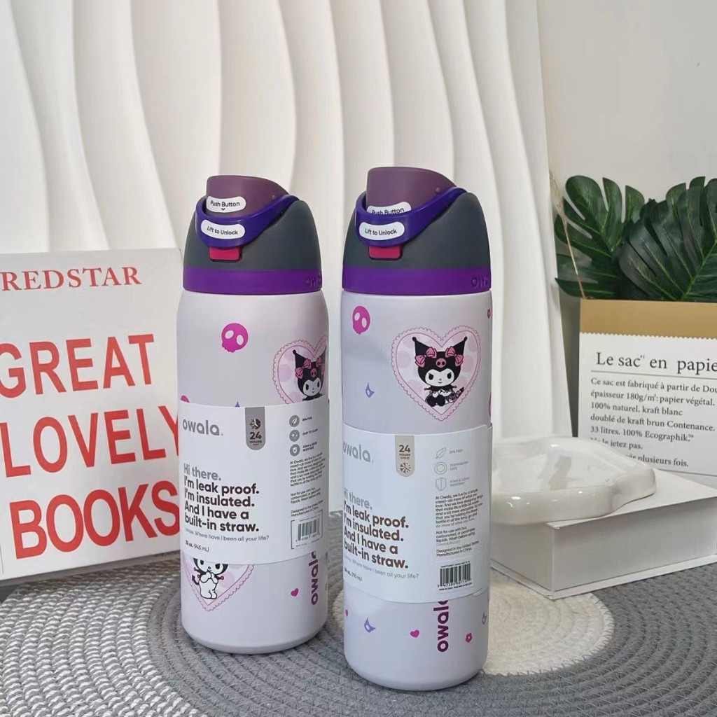 Owala クロミ Kuromi 32oz FreeSip ステンレス水筒 kuromi owala Cup Vacuum Flasks & Thermoses Water Bottle Drinkware