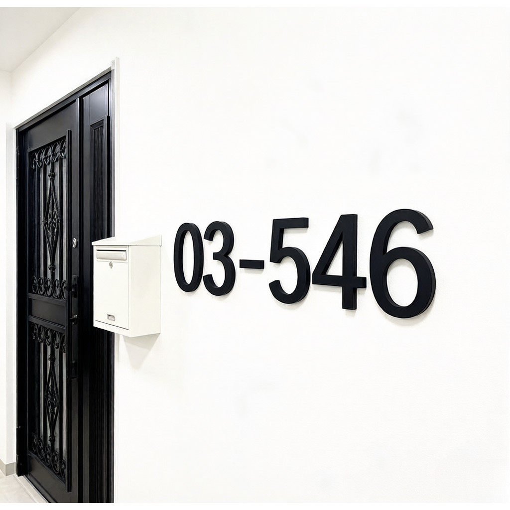 Black Customized Unit Sign Door Sign 3D Unit Number Plate Door Numeric ...
