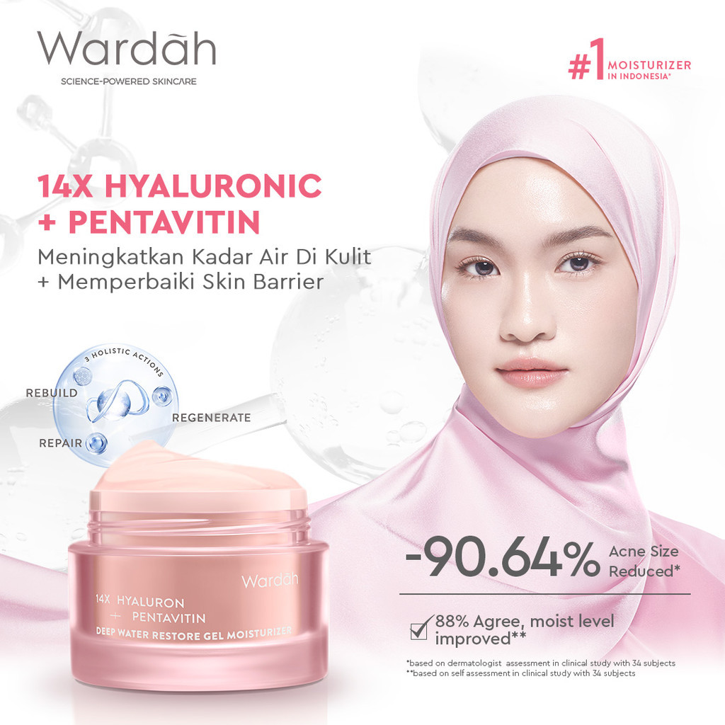 [Wardah Exclusive Member] WARDAH Gel Moisturizer Series 30 g - NEW! Collagen Moist, Tranexamic Alpha Arbutin, Symradiance, Cica Complex + Panthenol Ceramide, 14X Hyaluronic + Pentavitin, Vitamin C + Adenosine - Skincare - Gambar 3