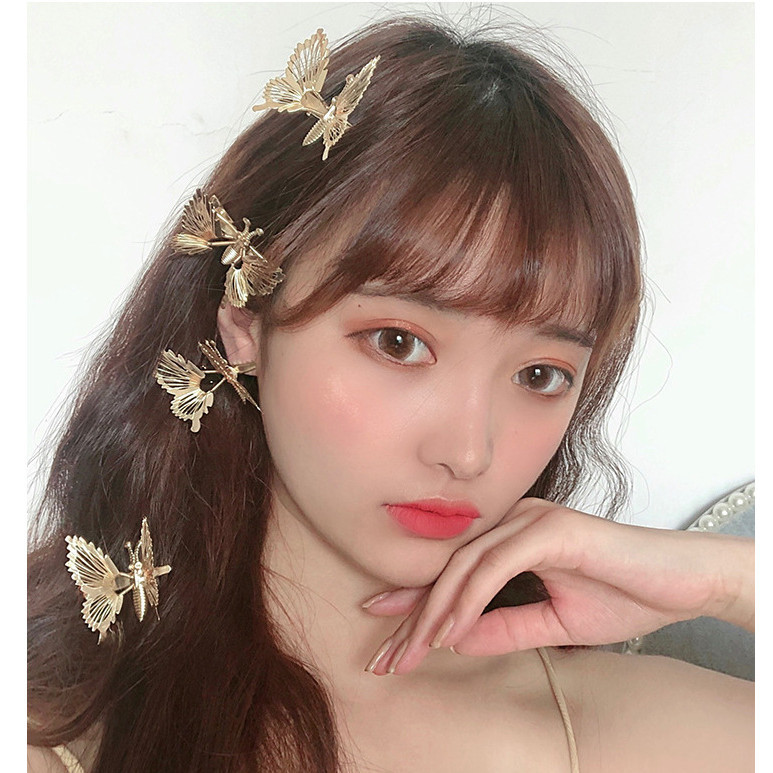 POPmaker Jepit Rambut Kupu-Kupu 3D Bergerak Cute - Gambar 2