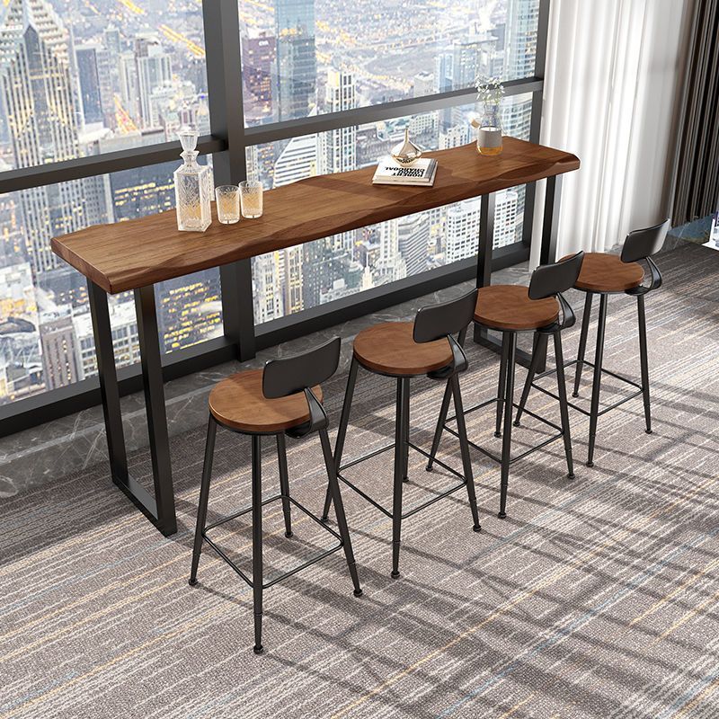 Retro Solid Wood Bar Table Household Simple Balcony Window Table High ...