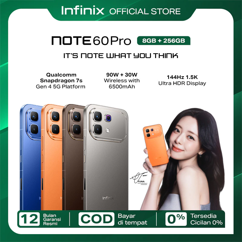 Infinix Note 60 Pro 8/256GB - Up to 16GB Extended RAM - Snapdragon 7s Gen 4 - 6.78” 1.5K Amoled - 50MP - 6500 mAh - 90W Charging - NFC