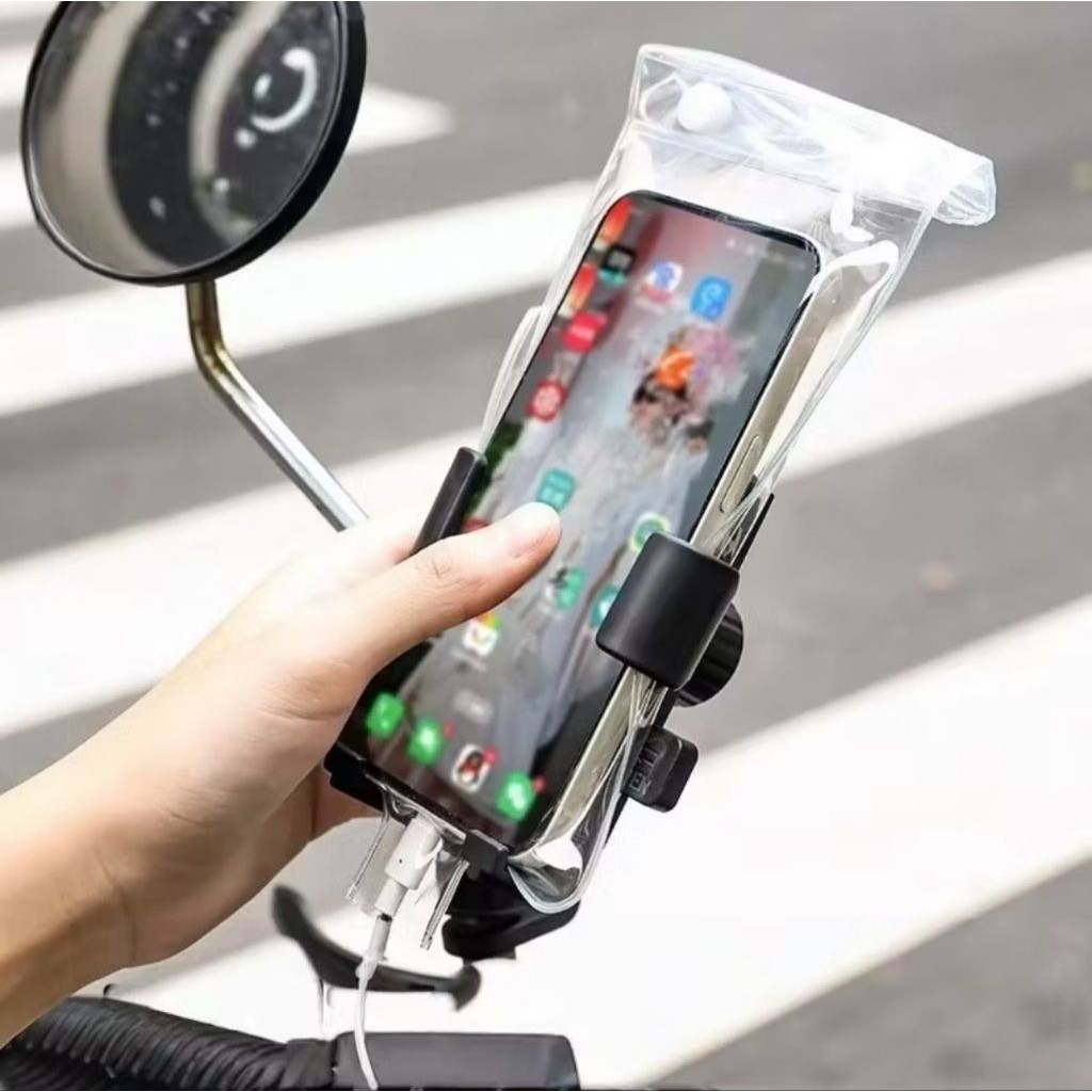 1PCS Sarung Hp Anti Air Rider Transparant Cover Smartphone Waterproof Case Pouch Handphone A144 - Gambar 2