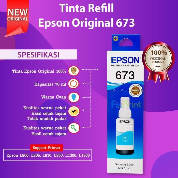 FixPrint Epson C13T673199 Tinta 673 Black Refill Printer L800 L805 L850 L1800 - Gambar 4