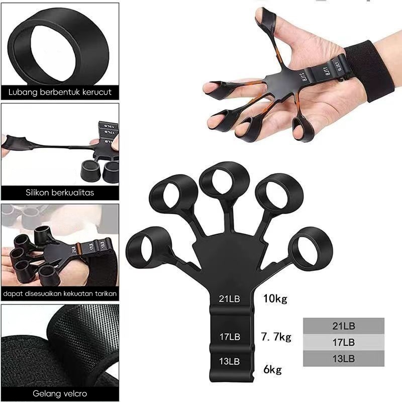 Finger Trainer/Finger Flexibility Training/Guitar Training Hand Grip /Strengthener Tension Restorer Silicone Finger Puller Finger Exerciser Grip Strength Trainer - Gambar 2