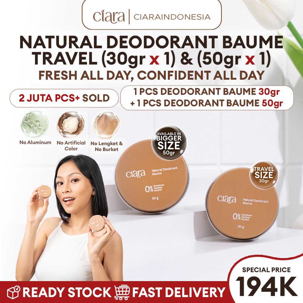 Ciara Natural Deodorant Penghilang Bau Badan Dan Ketiak Natural Anti Odor 30/50gr