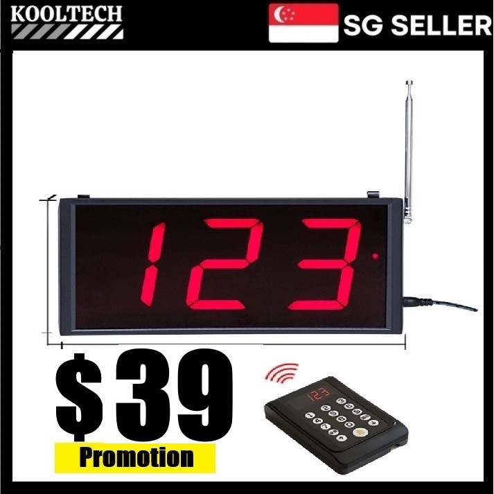 Queue Number Display Wireless Calling System 3 Digits Queue Number ...