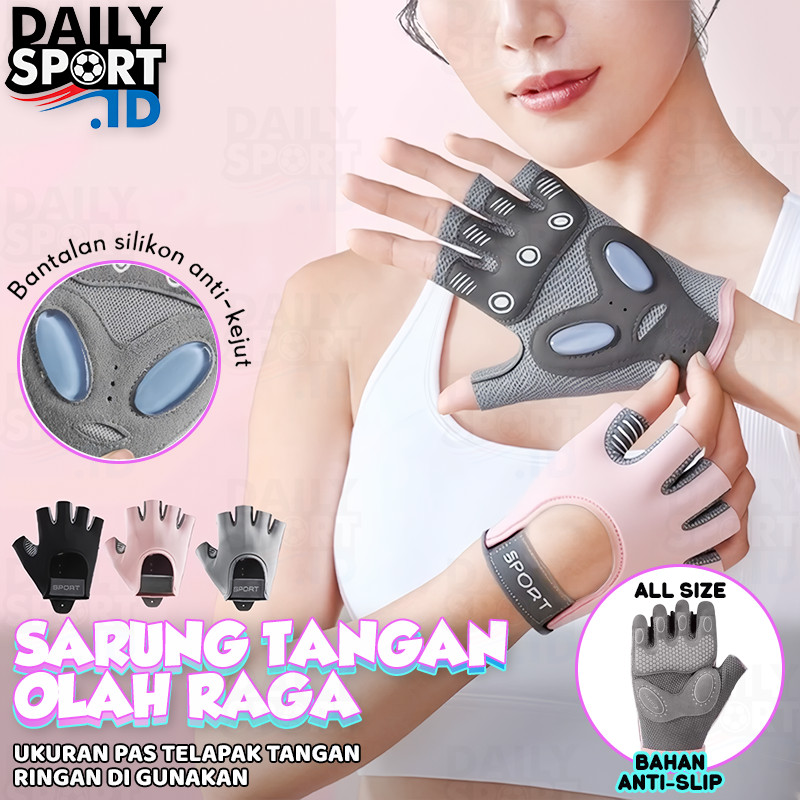 Sarung Tangan Olahraga Fitness Glove Half Finger Glove Sport Angkat Beban
