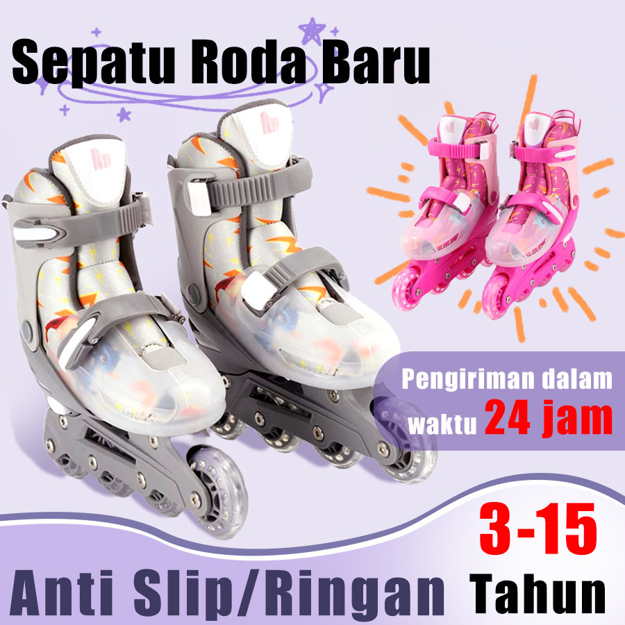 MTG - sepatu roda/sepatu roda Oxelo/Sepatu es anak-anak terbaru tahun 2026, lampu kedip/tidak licin/anti goyang/lnline skate/star/ukuran dapat disesuaikan/pu/gaya bajaj/mode skateboard - Gambar 4