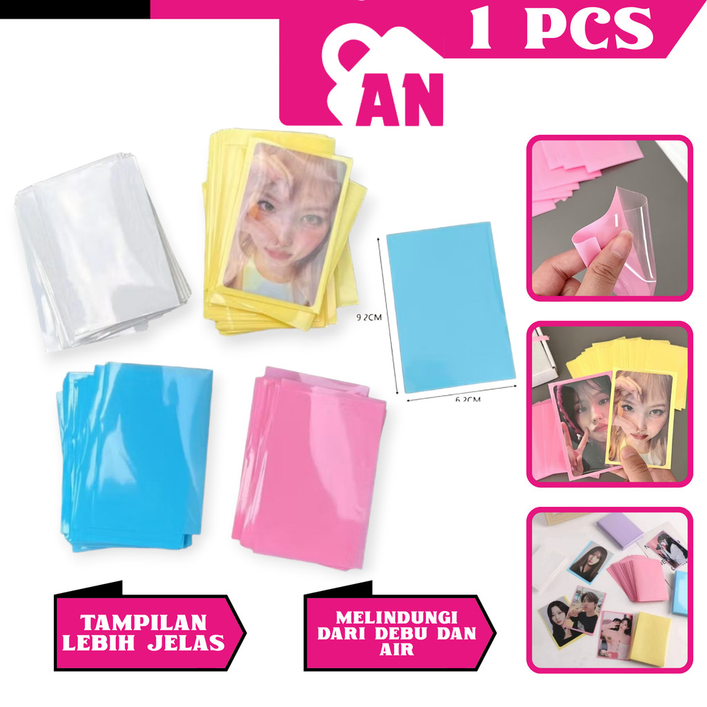 1PCS Inner Sleeve Photocard Warna Plastik Cover Transparant Pelindung Foto Album Photo Kartu A115