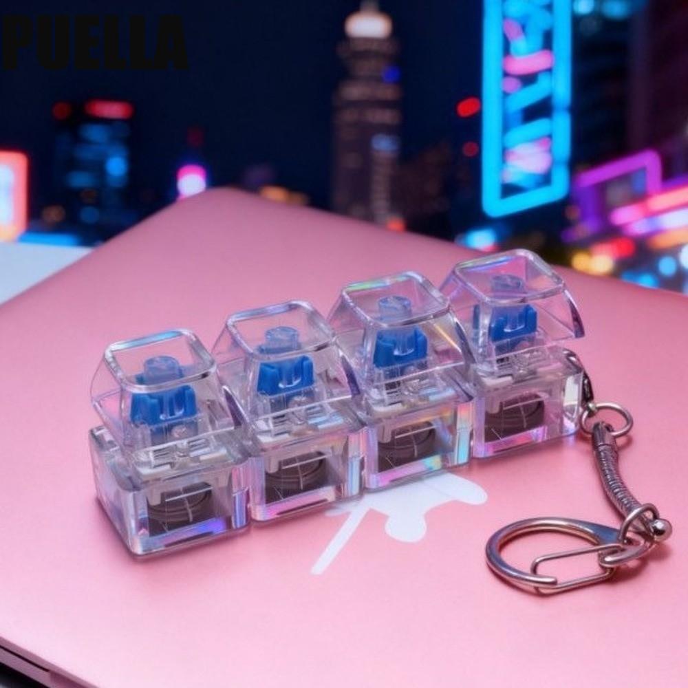 PUELLA LED Button, Glowing Clickable Button Light Up Keyboard Keychain ...