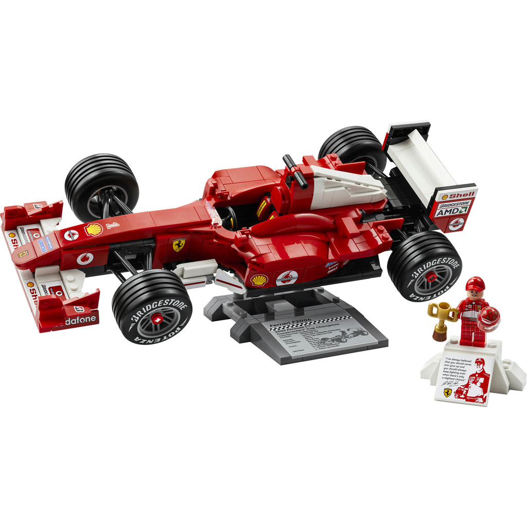 LEGO Icons 11375 Ferrari F2004 & Michael Schumacher (735 Pieces), Mainan Anak Laki-Laki, Mainan Mobil, Block - Gambar 2