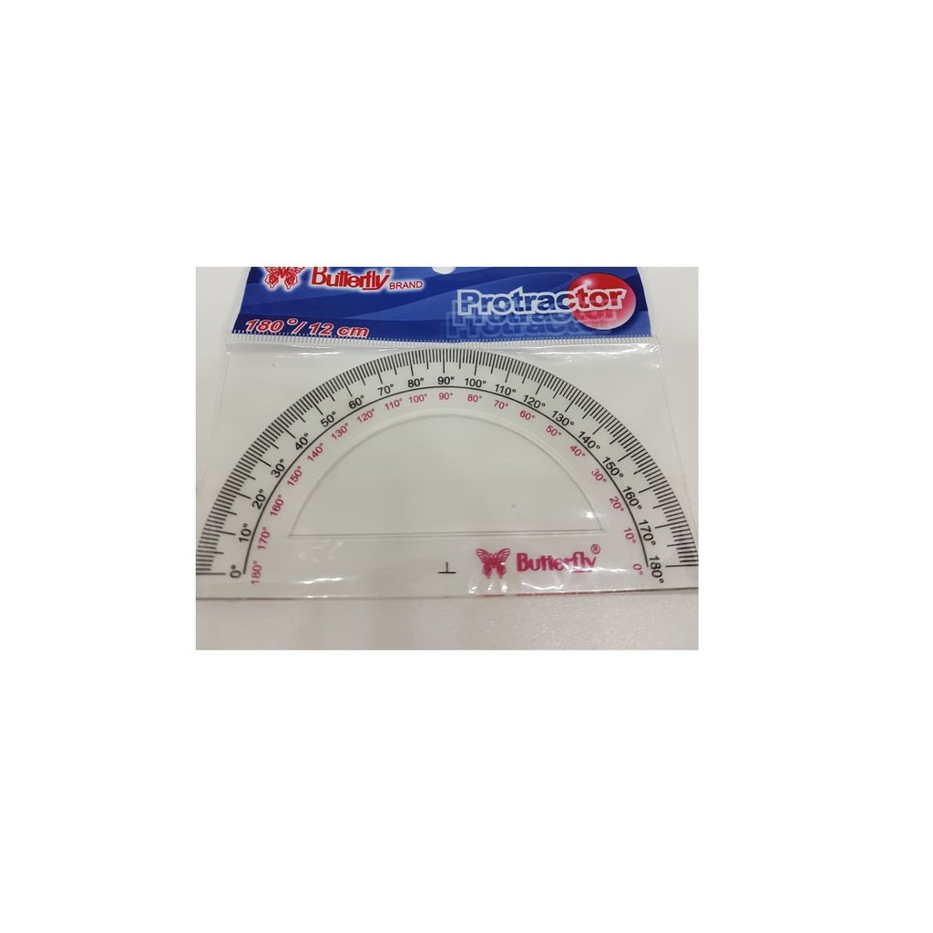 Butterfly Protractor Ruler 180/12 - UNIT (1 PCS Protractor) | Shopee ...