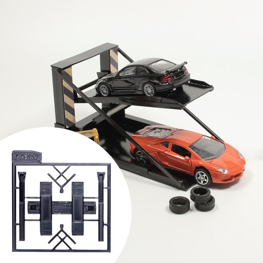 [trdfdv] 1: 64 Scale Two Post Lift Model Photo Props Realistic Diorama ...