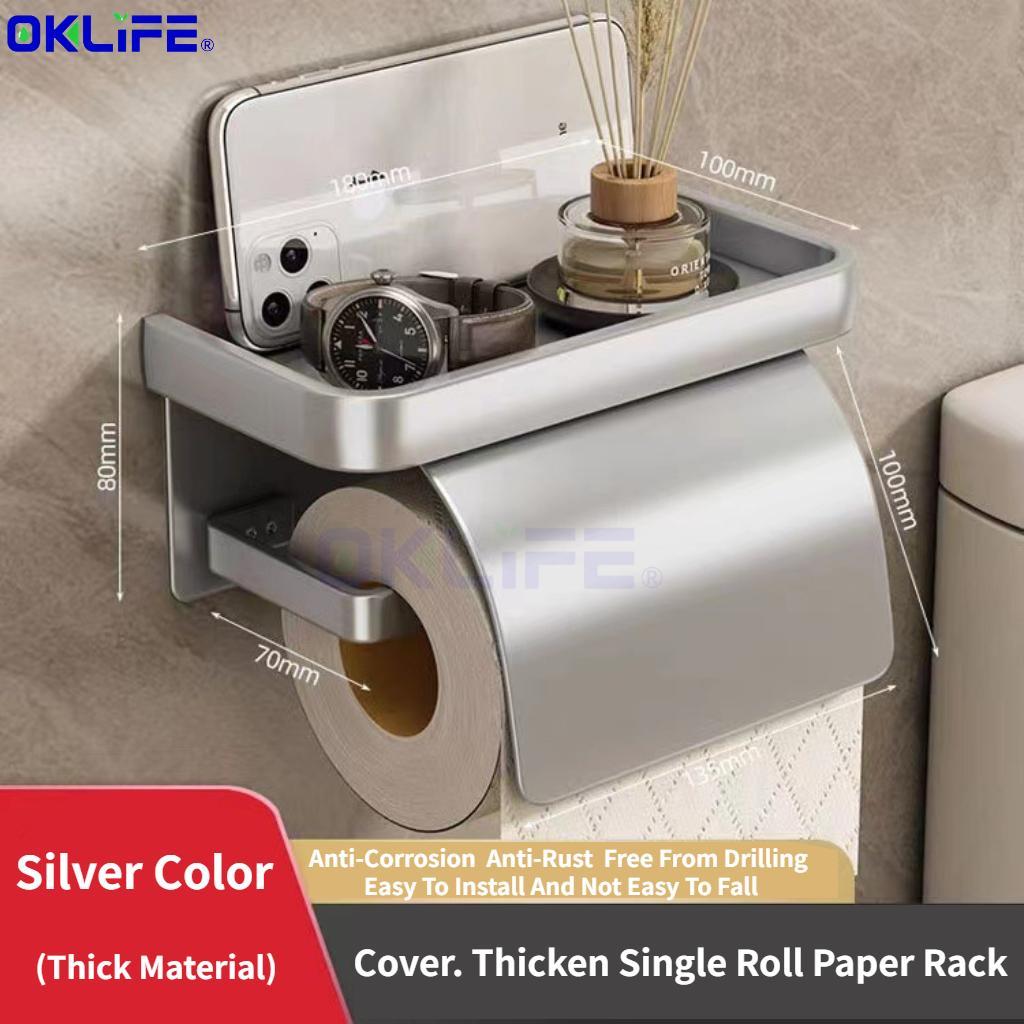 Toilet paper holder with shelf Bathroom tissue holder Waterproof toilet paper holder view 11